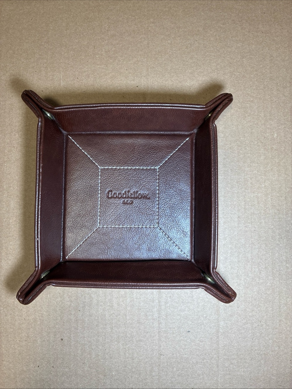 Goodfellow & Co Dark Brown Leather Catchall Tray
